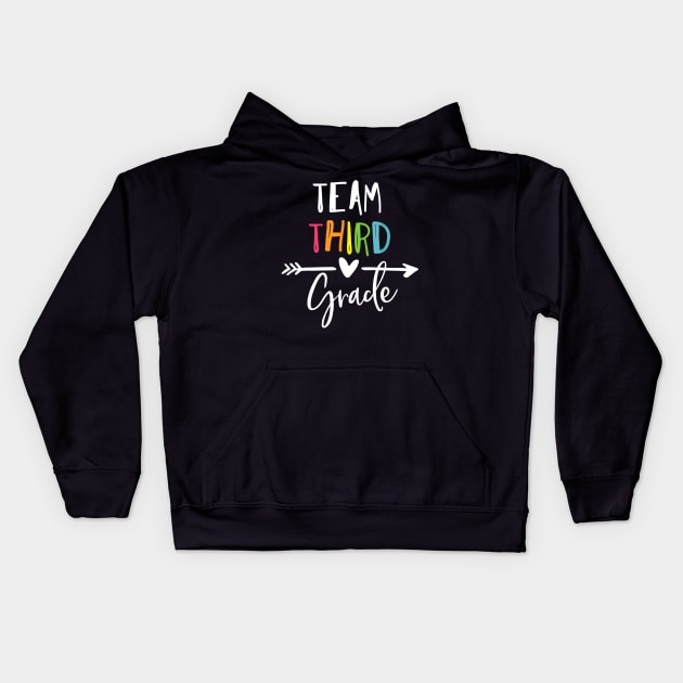 Team third grade t shirt 3rd heart teacher back to school Kids Hoodie by JensAllison